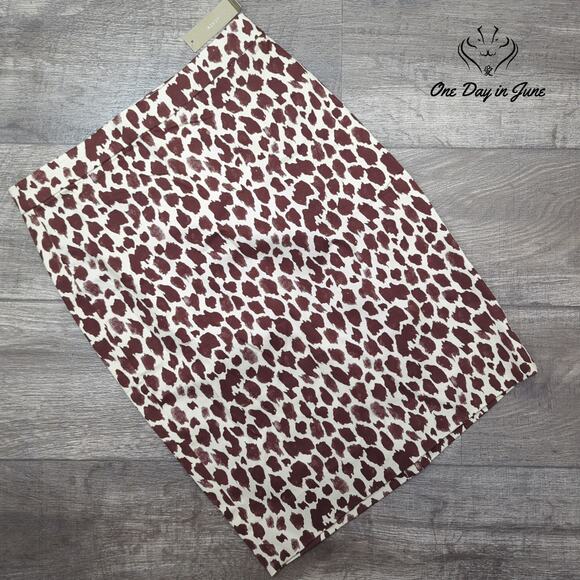 J.Crew Animal Print Pencil Skirt Size 4 - Picture 1 of 5